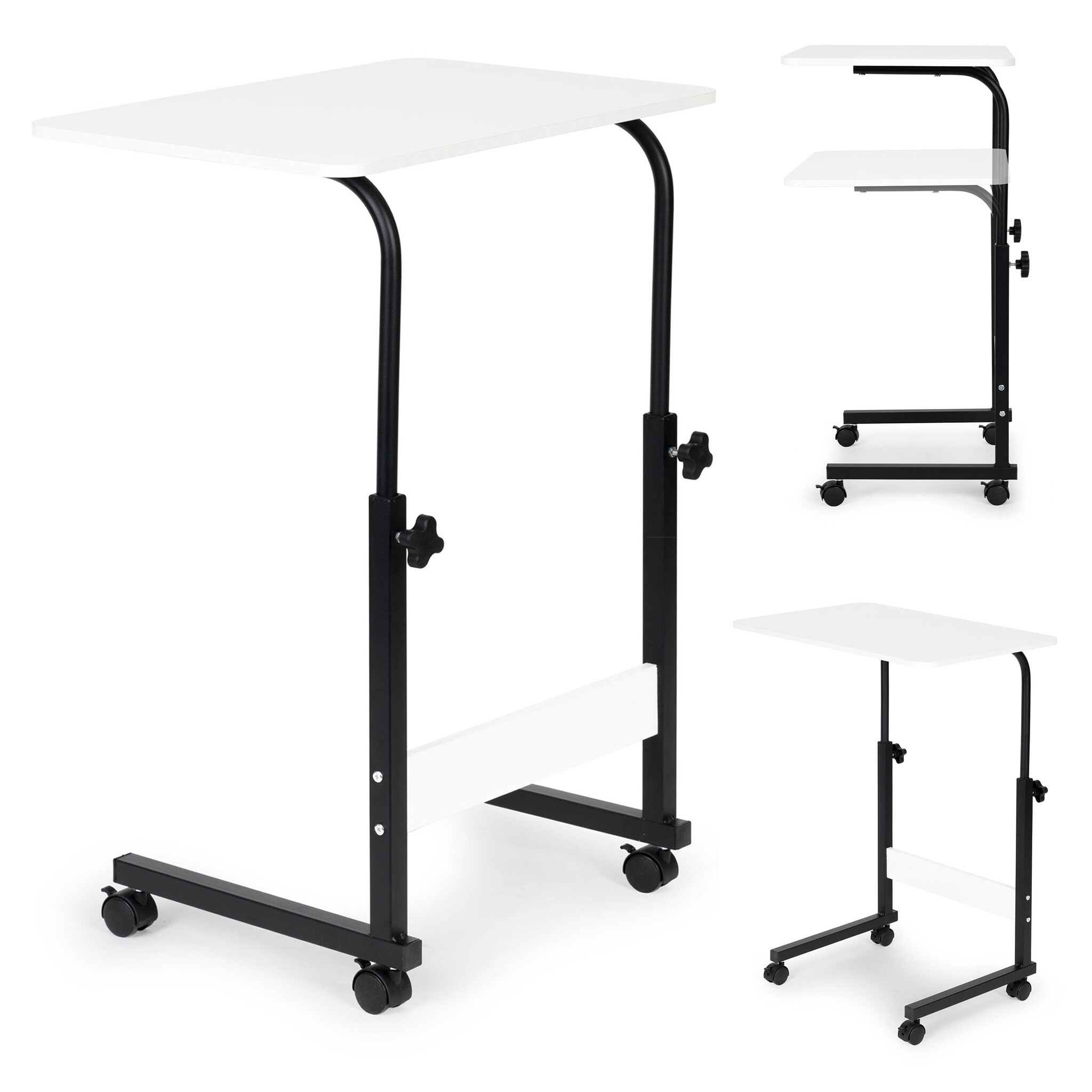 Laptoptafel - bijzettafel bank - verstelbaar - 43x39x83cm - wit