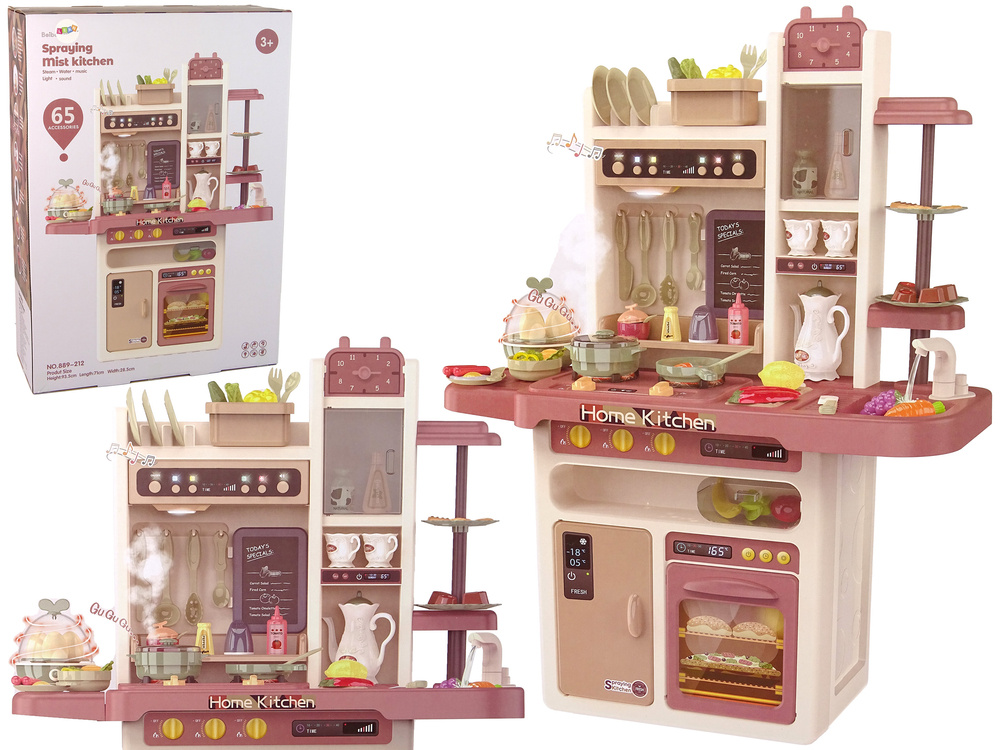 Kinderkeuken - 93,5x71x29cm - met geluid en verlichting - roze
