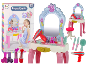 Kaptafel kind - met spiegel - 82x40x25cm - kleurrijk