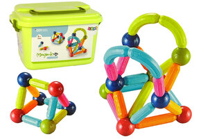 Magnetische bouwstenen - 70 stuks - met opbergdoos - 23x15x14cm