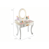 Kaptafel kind - met spiegel - 60x26x90cm - hout - wit