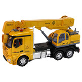 Bestuurbare auto - vrachtwagen met kraan - 34x10x16cm - geel
