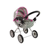 Poppenwagen - 45x35x61 cm - grijs met witte sterren