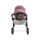Poppenwagen - 45x35x61 cm - grijs met witte sterren