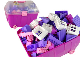 Bouwblokken - K2-blokken - 180 delig - met roze kist