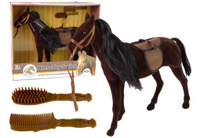 Speelgoed paard - 44x37x11 cm - met accessoires - bruin