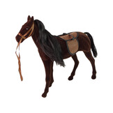 Speelgoed paard - 44x37x11 cm - met accessoires - bruin