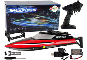 Bestuurbare boot - speedboot - 20-25 km/u - R/C - rood, zwart