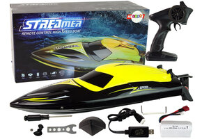 Bestuurbare boot - speedboot - 35 km/u - R/C - 2,4G - geel, zwart