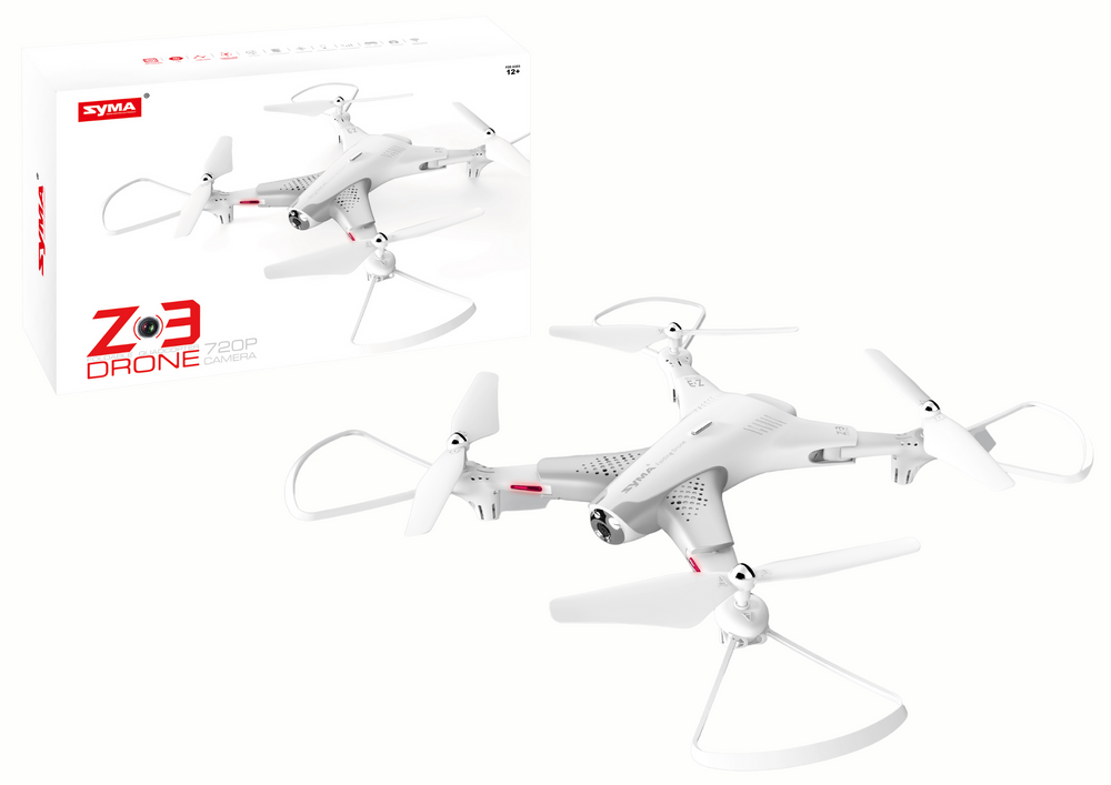 Drone - Z3 SYMA - 720P camera - tot 80m - 2-3m/sec - wit