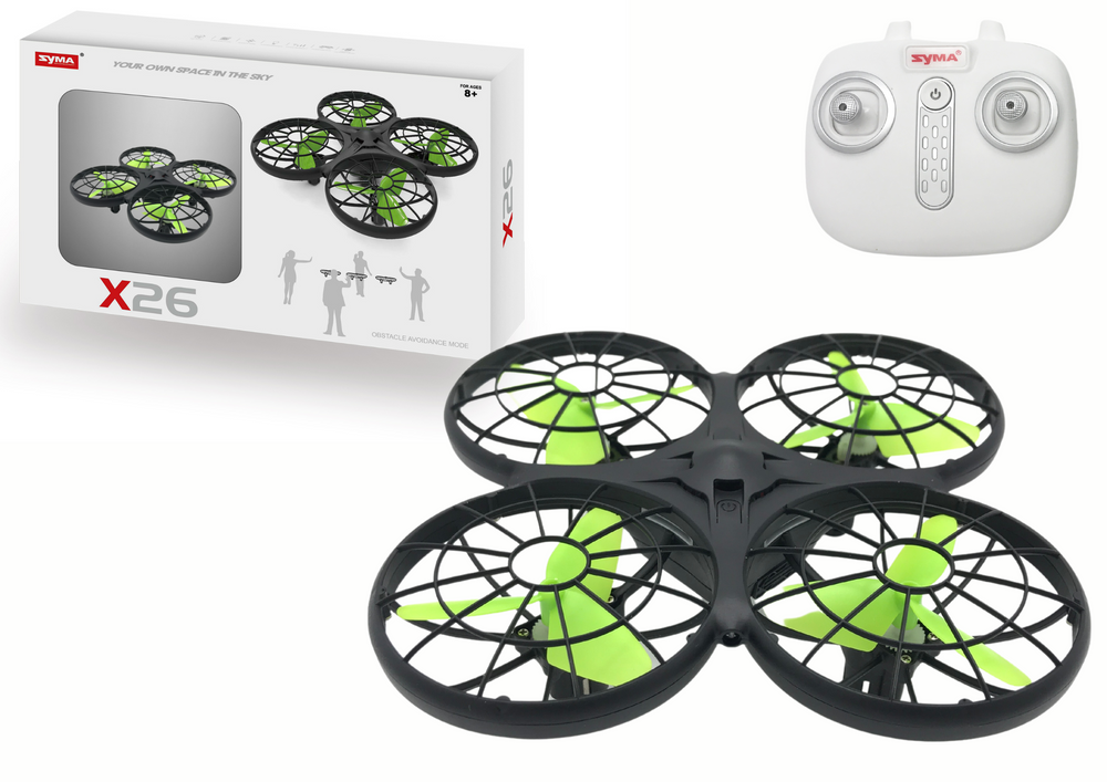 Drone - X26 SYMA - 1-1.5m/sec - tot 30 meter - zwart groen