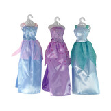 Modepop -29 cm - met poppenkleertjes - 8 jurken en accessoires