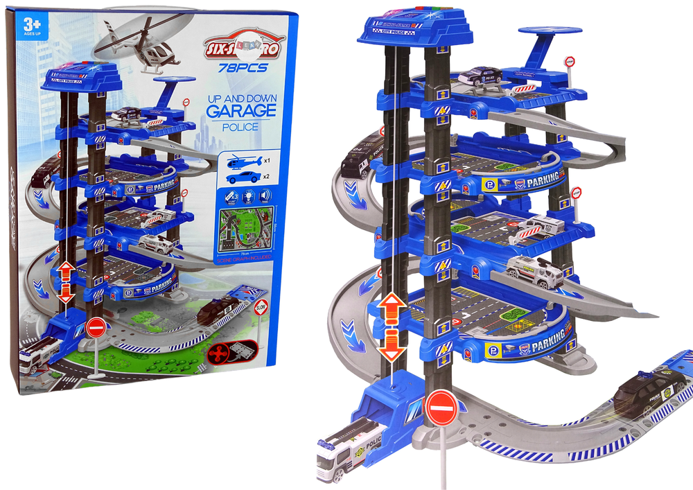 Speelgoed garage - auto parkeerplaats - met 2 politie auto's