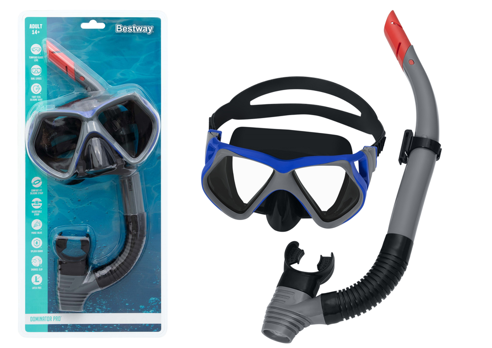 Bestway snorkelset - met duikbril - 42x18x6cm - zwart