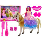 Speelgoed paard met prinsessenpop - 30x4x10cm - met accessoires