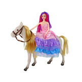 Speelgoed paard met prinsessenpop - 30x4x10cm - met accessoires