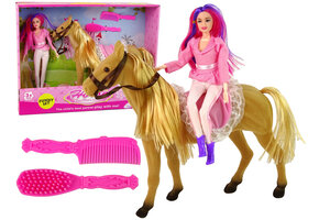 Speelgoed paard met modepop - 30x4x9cm - met accessoires