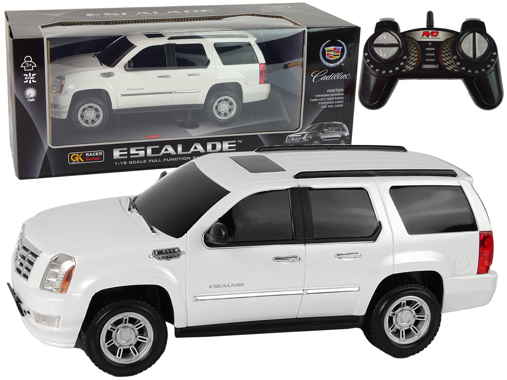 Bestuurbare auto - Cadillac Escalade - 30x13x15cm - LED lampen - wit