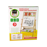 Schoolbord - 36x43x1cm - hout - 2in1 - met telraam en alfabet