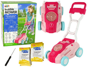Speelgoed grasmaaier - bellenblaas machine - 30x26x55cm - roze