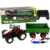 Bestuurbare trekker - RC tractor - 2,4G - 19x12x15cm - rood wit