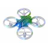 Drone - 12,5x3x12,5cm - R/C - met LED - groen blauw