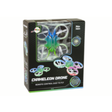 Drone - 12,5x3x12,5cm - R/C - met LED - groen blauw