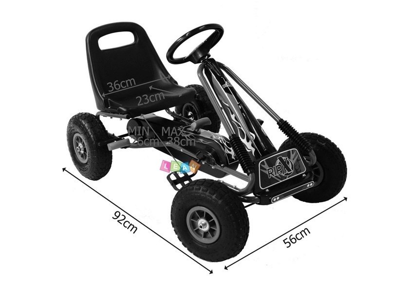 Skelter - go kart - 92x56x56cm - groen zwart