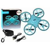Drone - 12x2x12cm - met bedieningsband - blauw - vanaf 14 jaar