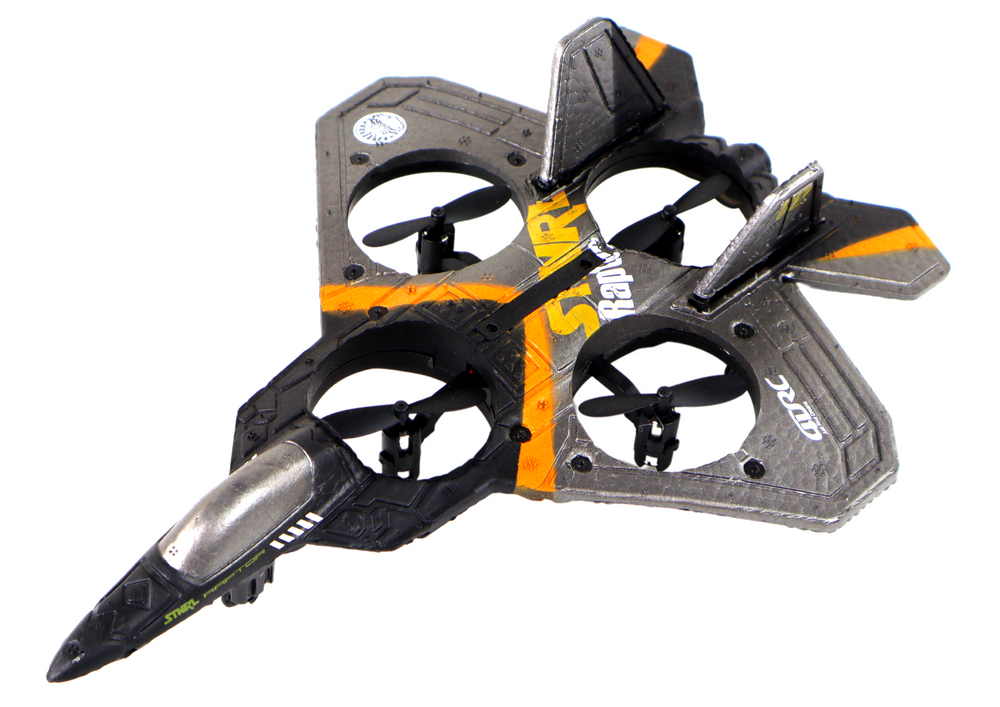 RC vliegtuig - 24x6x18cm - 4 verwisselbare propellers - zilver