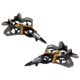 RC vliegtuig - 24x6x18cm - 4 verwisselbare propellers - zilver