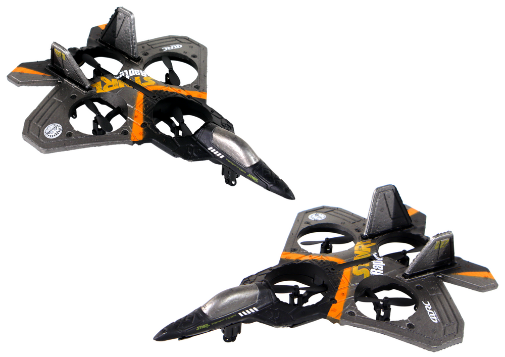 RC vliegtuig - 24x6x18cm - 4 verwisselbare propellers - zilver