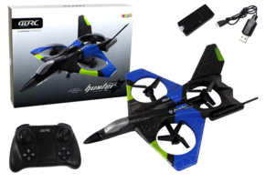 RC vliegtuig - 37x5x28cm - met afstandsbediening - blauw zwart