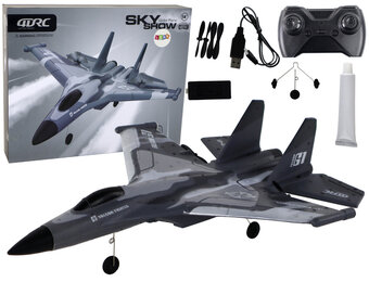 RC vliegtuig - 0,5 m/sec - tot 200m - 2,4G - 40x5x31cm - grijs