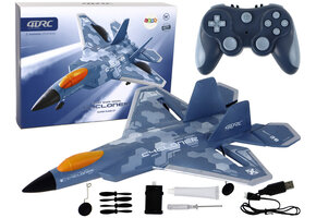 RC vliegtuig - 0,5m/sec - tot 200m - 2,4G - verlichting - blauw