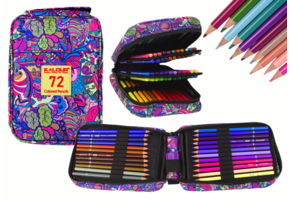 Kleurpotloden - tekenset - 72 delig - met etui - 23x16x6cm