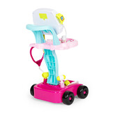 Dokter speelgoed - trolley - 33,5x38x59cm - 17 delig - roze