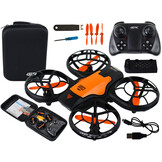 Drone - met camera - 12x3x11cm - inclusief koffer - oranje zwart