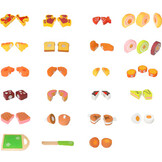 Speelgoed eten - houten fruit met snijplank - 23 delig