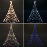 Vlaggenmast kerstboom - 180cm - LED - IP44 - 8 verlichtingsmodi