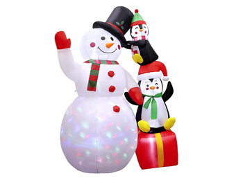 Kerstversiering buiten - opblaasbare sneeuwpop met LED - 180 cm