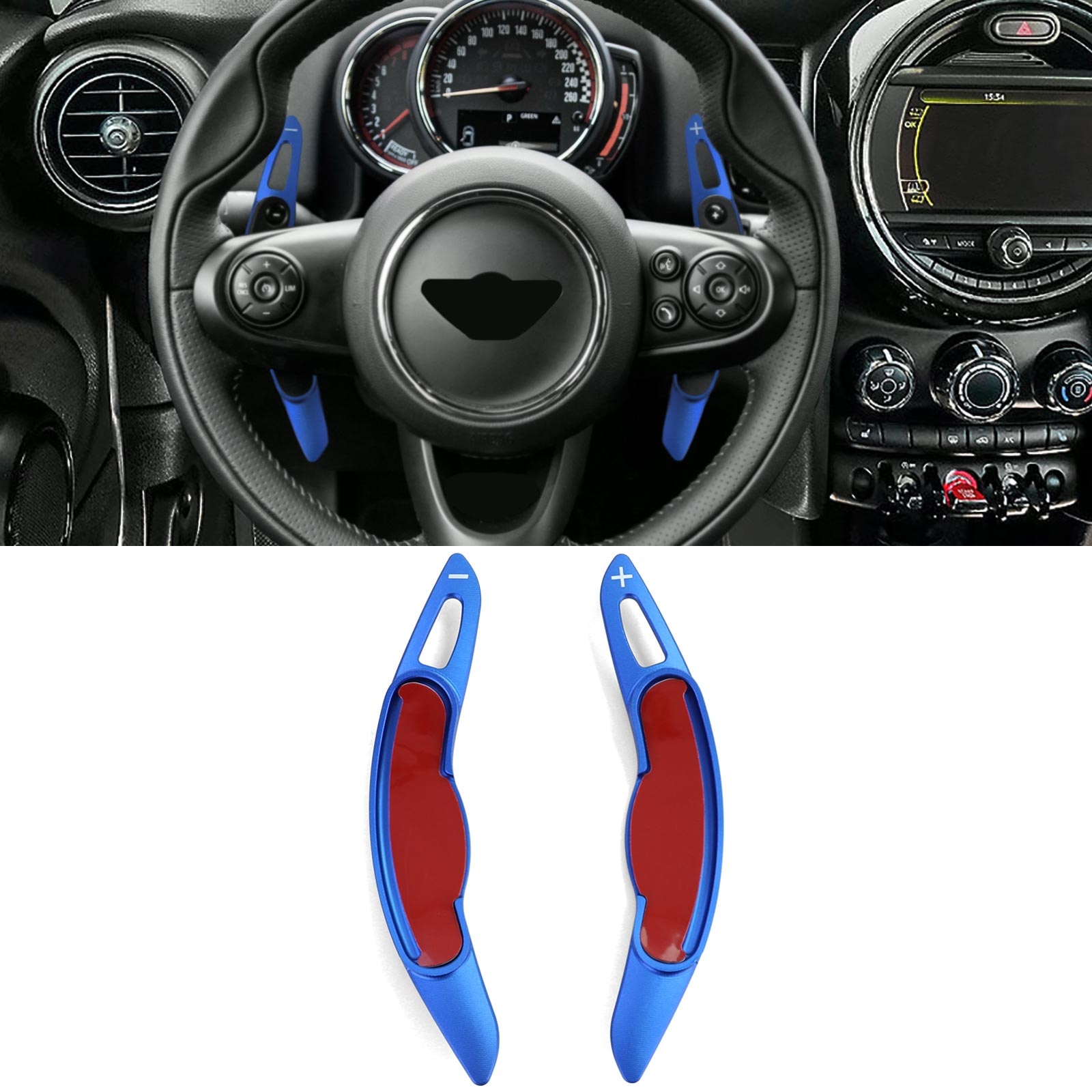 Schakelflippers Mini Cooper 5-deurs F55, 3-deurs F56, Cabrio F57 - blauw
