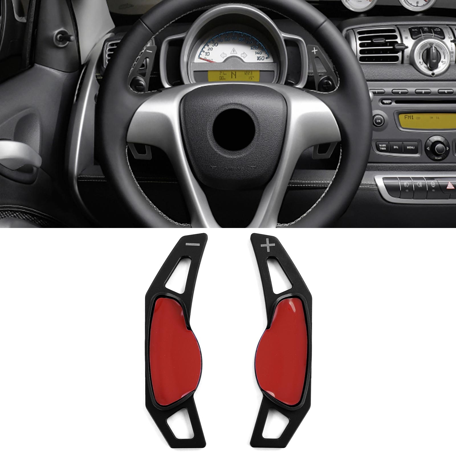 Schakelflippers Smart ForFour 453 2014-2018 - zwart