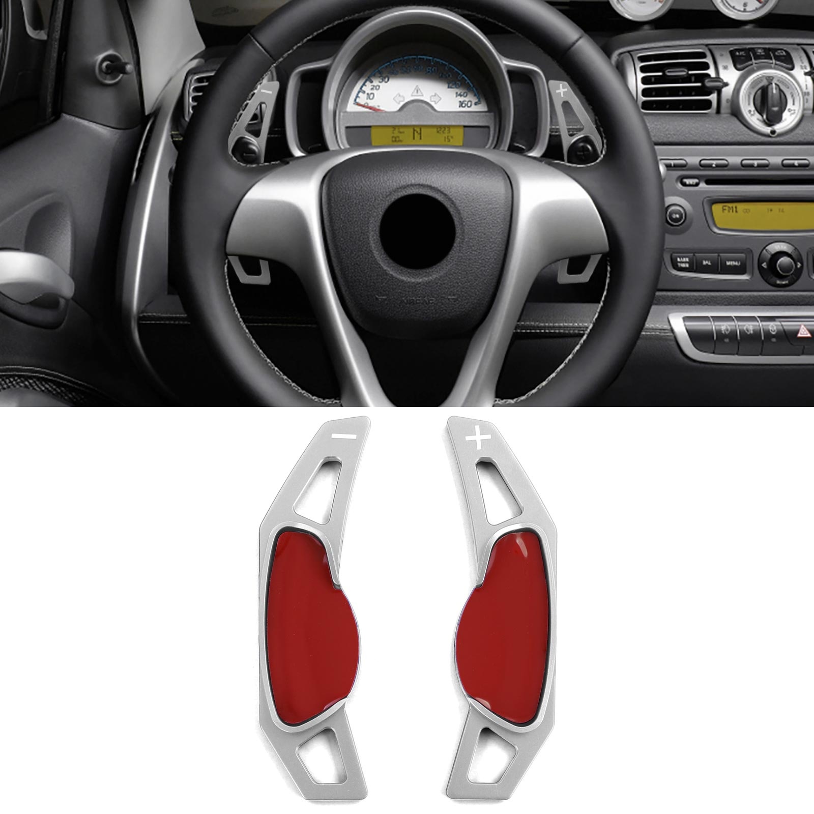 Schakelflippers Smart ForFour 453 2014-2018 - zilver