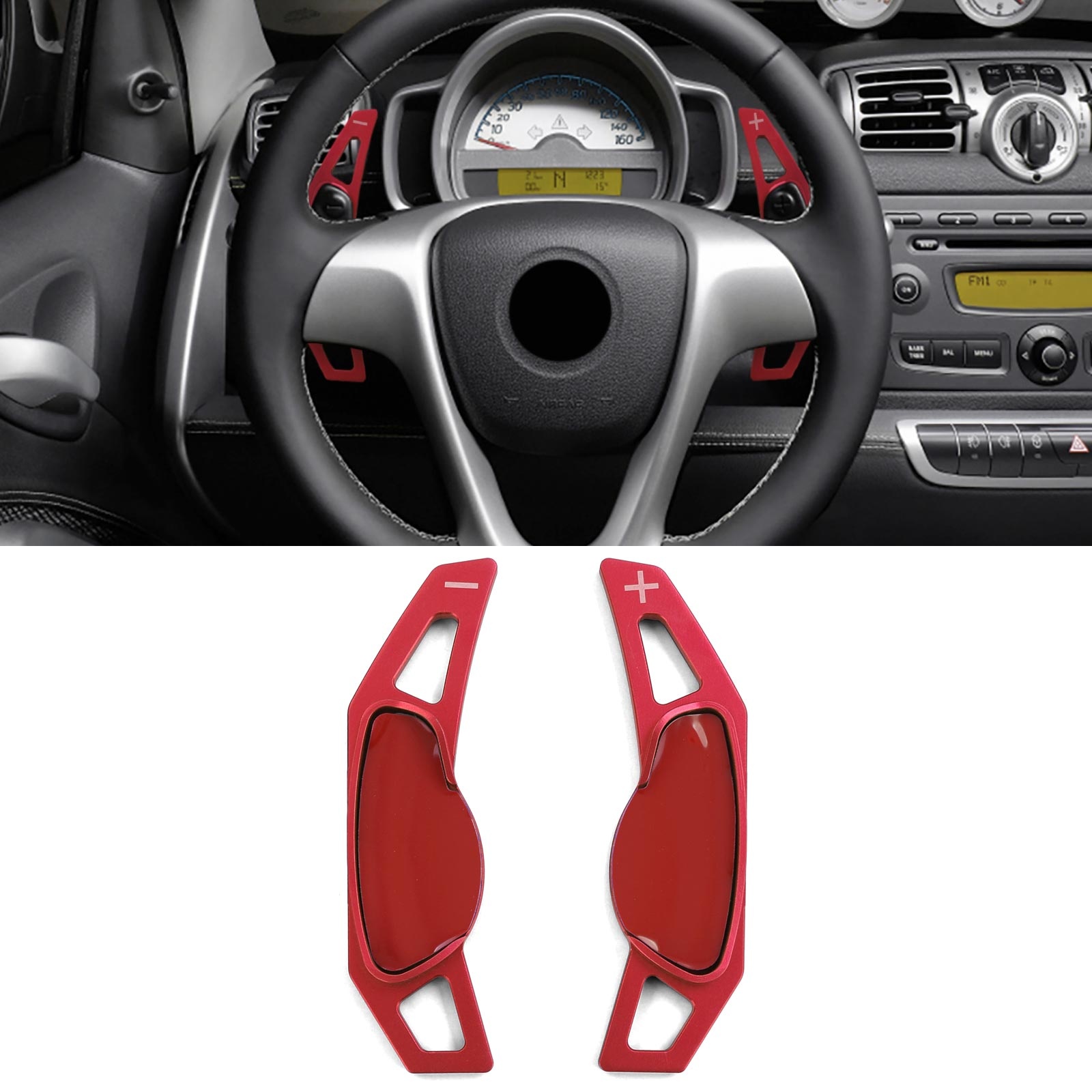Schakelflippers Smart ForTwo 451 coupe/cabrio 2009-2019 - rood