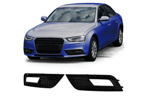 Grille geschikt voor Audi A4 B8, sedan/avant - 2-delige set - zwart glans
