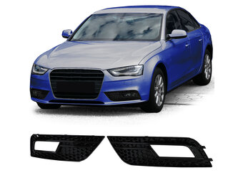 Grille geschikt voor Audi A4 B8, sedan/avant - 2-delige set - zwart glans