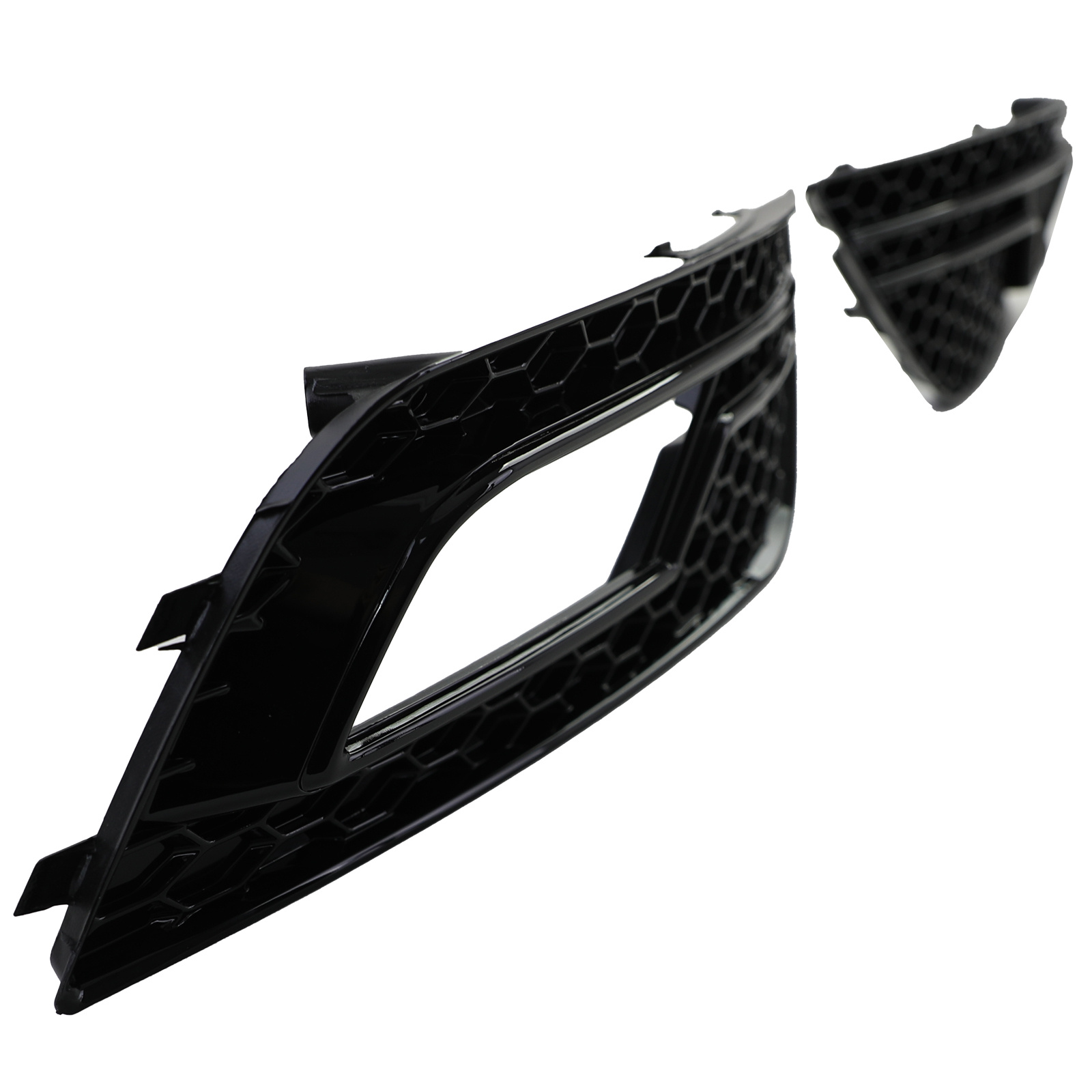 Grille geschikt voor Audi A4 B8, sedan/avant - 2-delige set - zwart glans