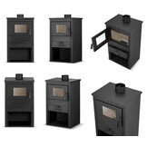 Houtkachel - staal - vrijstaand - 9KW