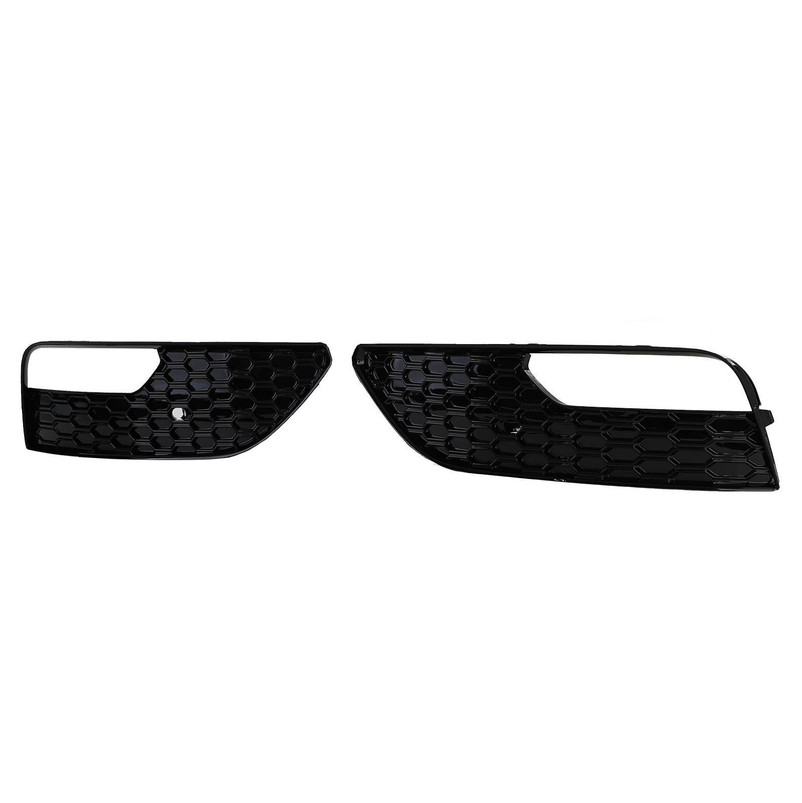 Grille - mistlamp rooster - voor Audi A3 3-deurs 8V, sportback 2012-04/2016 - 2-delig - zwart glans